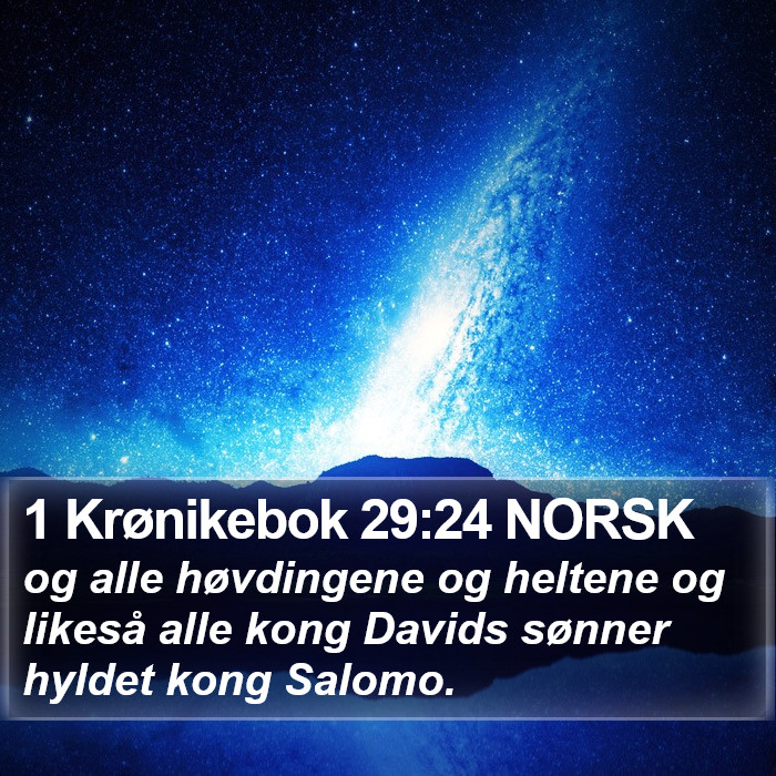 1 Krønikebok 29:24 NORSK Bible Study