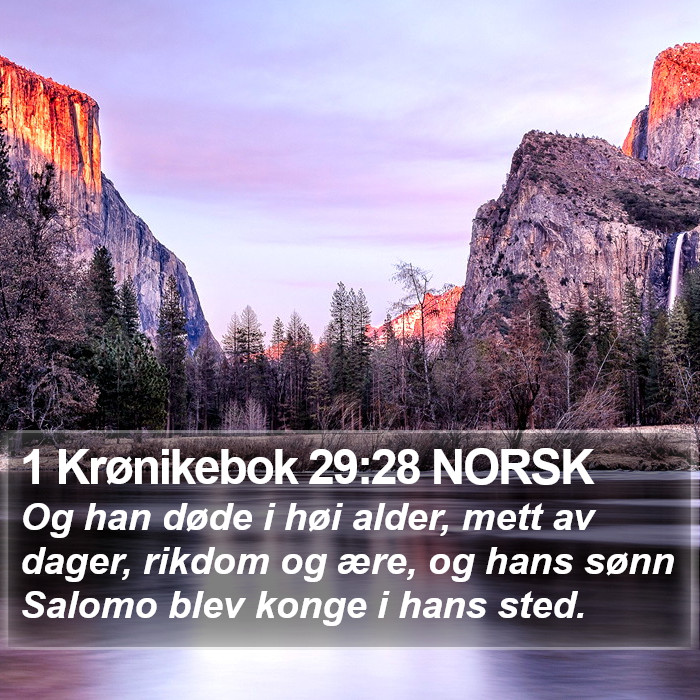 1 Krønikebok 29:28 NORSK Bible Study