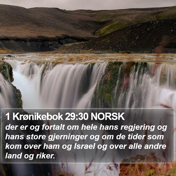 1 Krønikebok 29:30 NORSK Bible Study