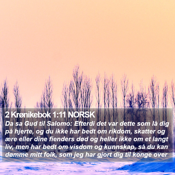 2 Krønikebok 1:11 NORSK Bible Study