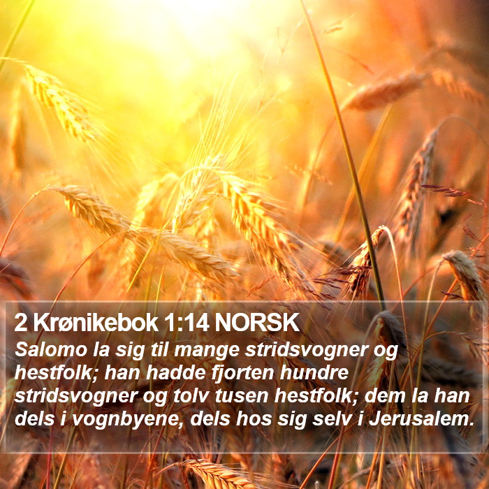 2 Krønikebok 1:14 NORSK Bible Study