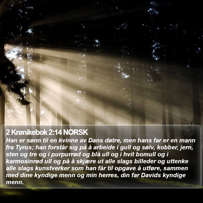 2 Krønikebok 2:14 NORSK Bible Study