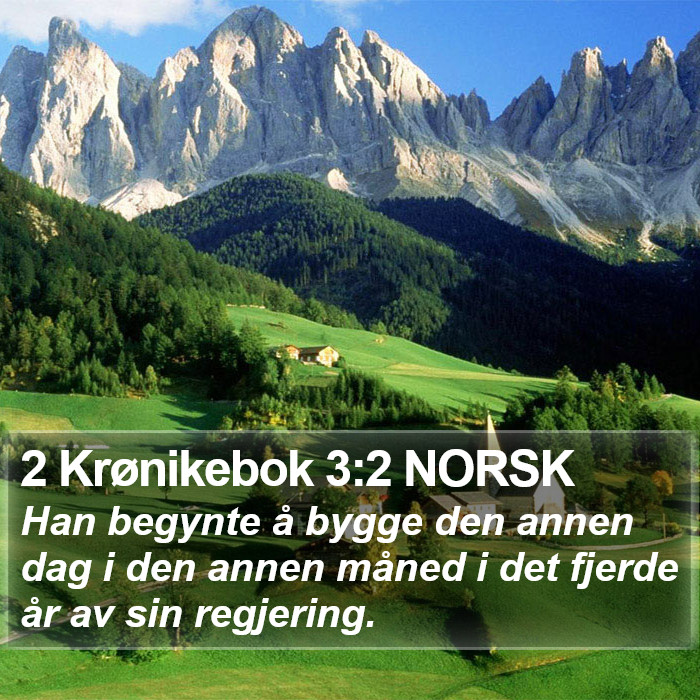 2 Krønikebok 3:2 NORSK Bible Study