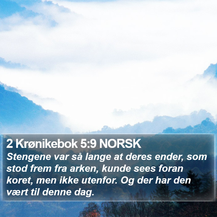 2 Krønikebok 5:9 NORSK Bible Study