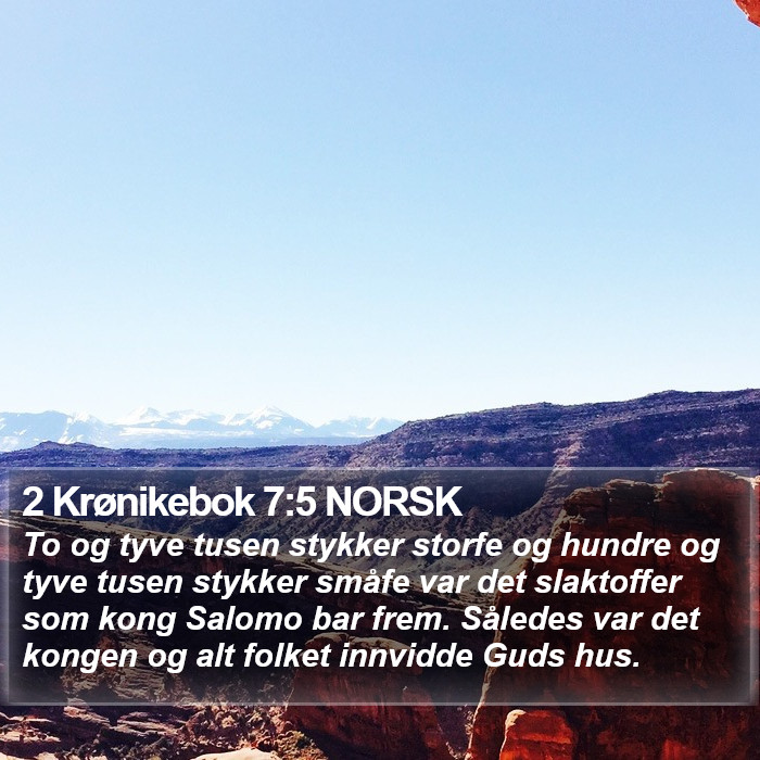 2 Krønikebok 7:5 NORSK Bible Study