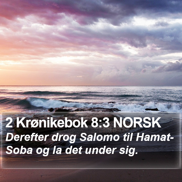 2 Krønikebok 8:3 NORSK Bible Study