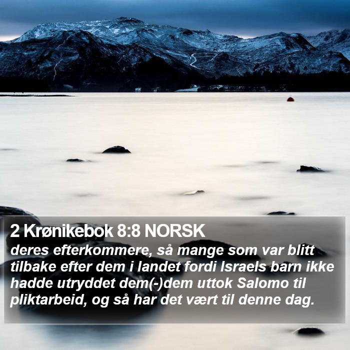 2 Krønikebok 8:8 NORSK Bible Study