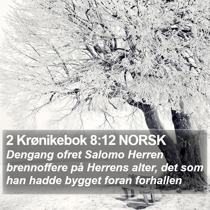 2 Krønikebok 8:12 NORSK Bible Study