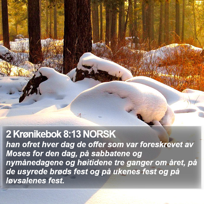 2 Krønikebok 8:13 NORSK Bible Study