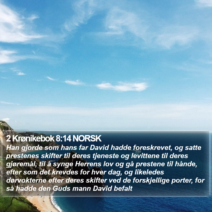 2 Krønikebok 8:14 NORSK Bible Study