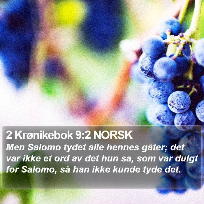 2 Krønikebok 9:2 NORSK Bible Study