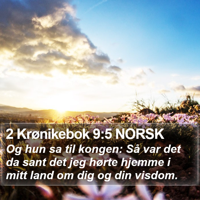 2 Krønikebok 9:5 NORSK Bible Study