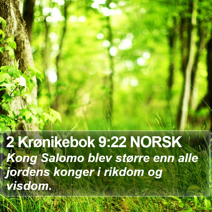 2 Krønikebok 9:22 NORSK Bible Study