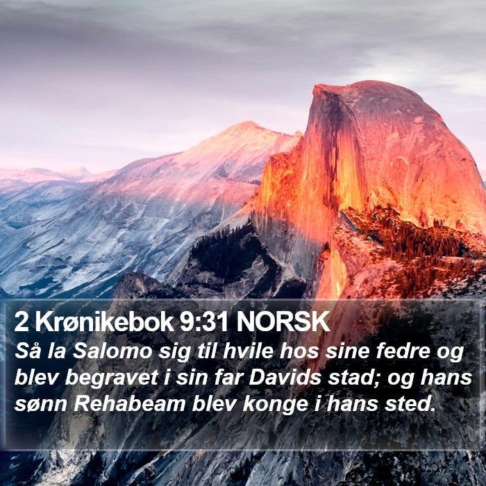 2 Krønikebok 9:31 NORSK Bible Study