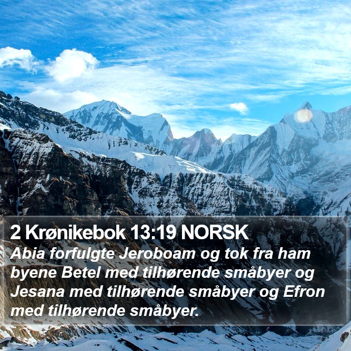 2 Krønikebok 13:19 NORSK Bible Study