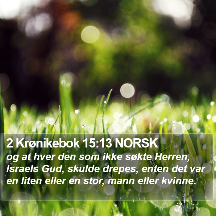 2 Krønikebok 15:13 NORSK Bible Study