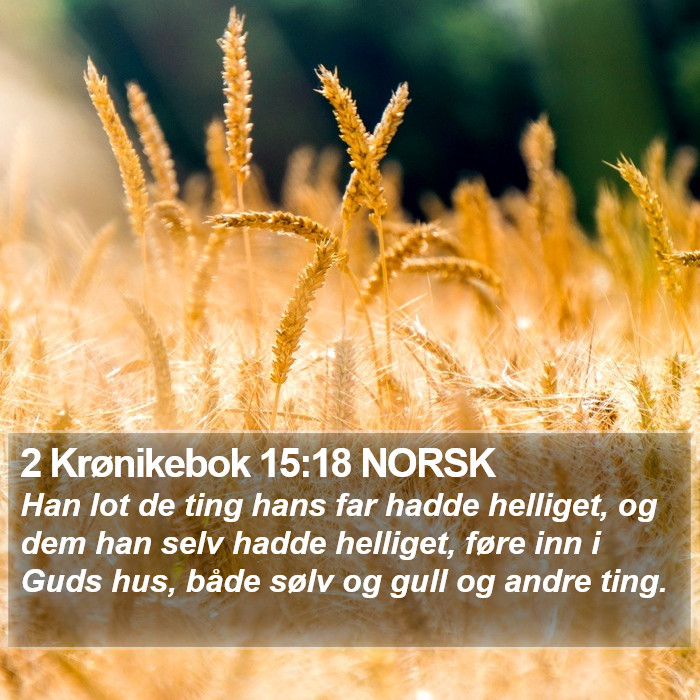 2 Krønikebok 15:18 NORSK Bible Study