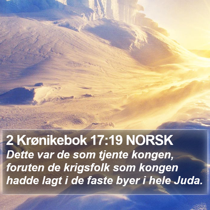 2 Krønikebok 17:19 NORSK Bible Study