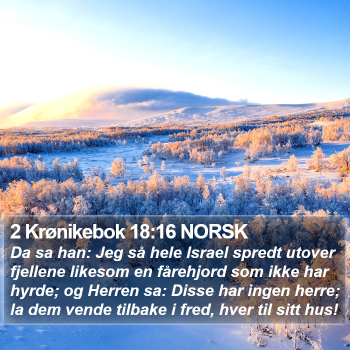 2 Krønikebok 18:16 NORSK Bible Study