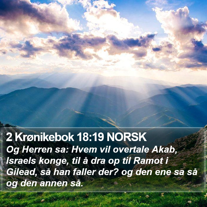 2 Krønikebok 18:19 NORSK Bible Study