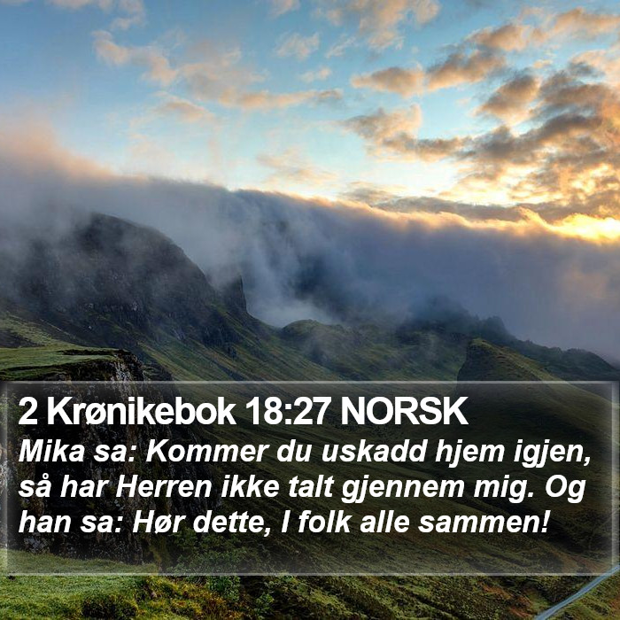 2 Krønikebok 18:27 NORSK Bible Study