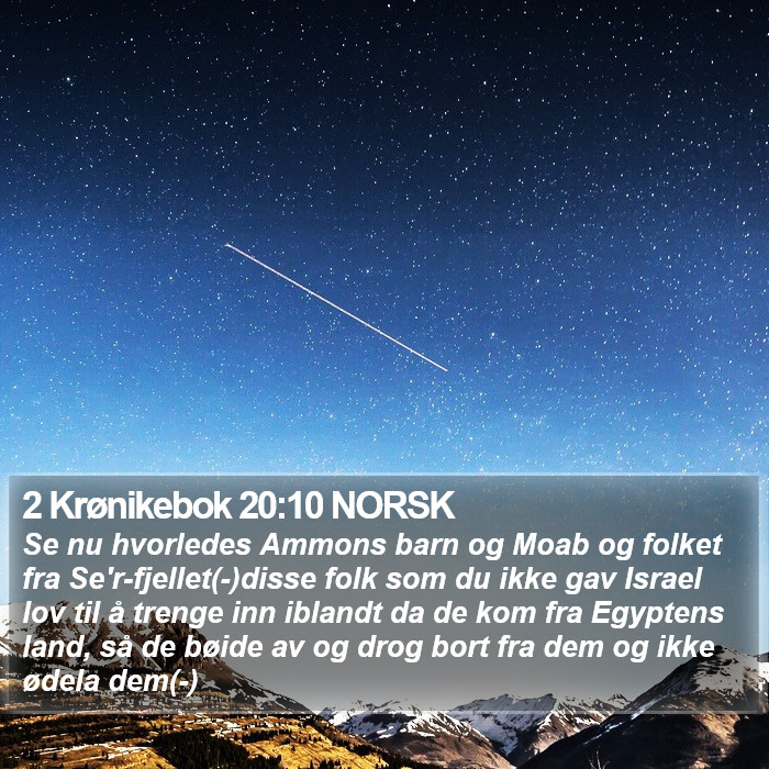 2 Krønikebok 20:10 NORSK Bible Study
