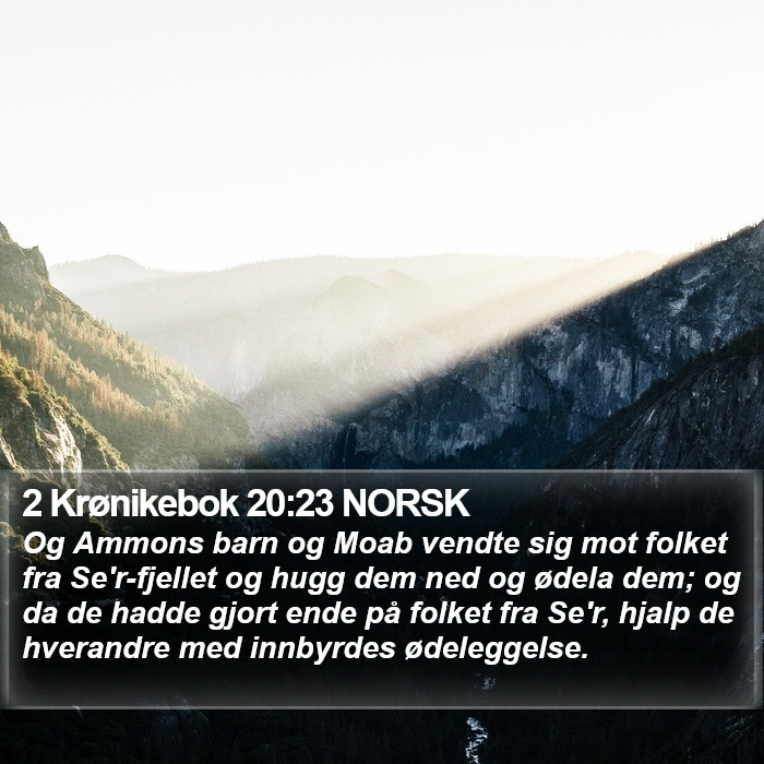 2 Krønikebok 20:23 NORSK Bible Study
