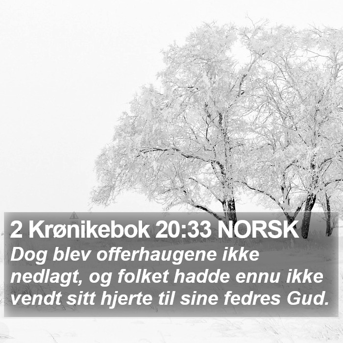 2 Krønikebok 20:33 NORSK Bible Study