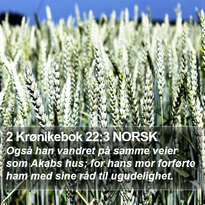 2 Krønikebok 22:3 NORSK Bible Study