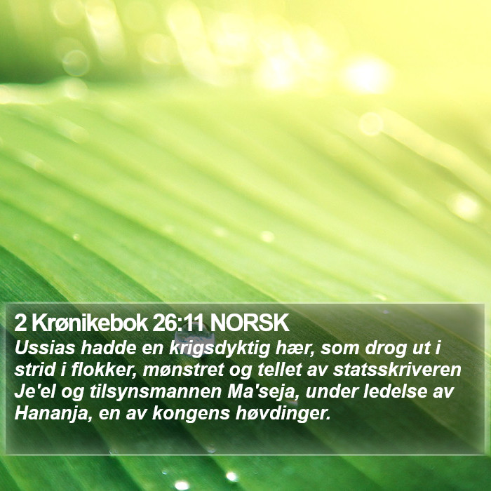 2 Krønikebok 26:11 NORSK Bible Study