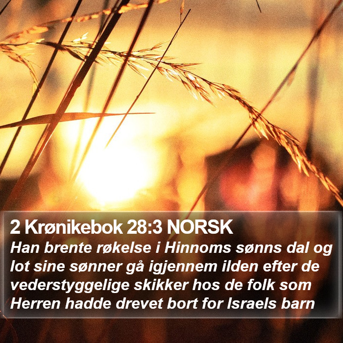 2 Krønikebok 28:3 NORSK Bible Study