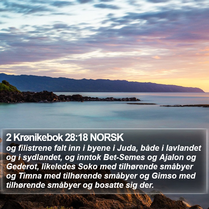 2 Krønikebok 28:18 NORSK Bible Study