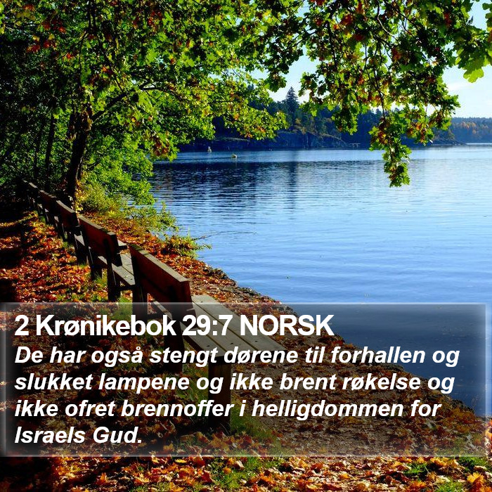 2 Krønikebok 29:7 NORSK Bible Study
