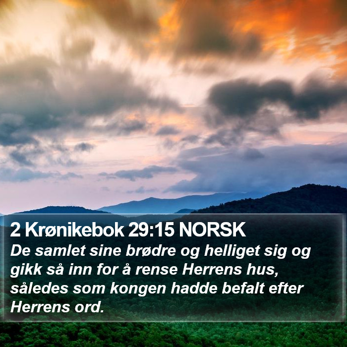 2 Krønikebok 29:15 NORSK Bible Study