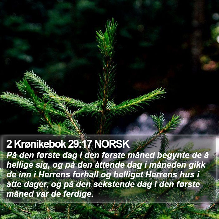 2 Krønikebok 29:17 NORSK Bible Study