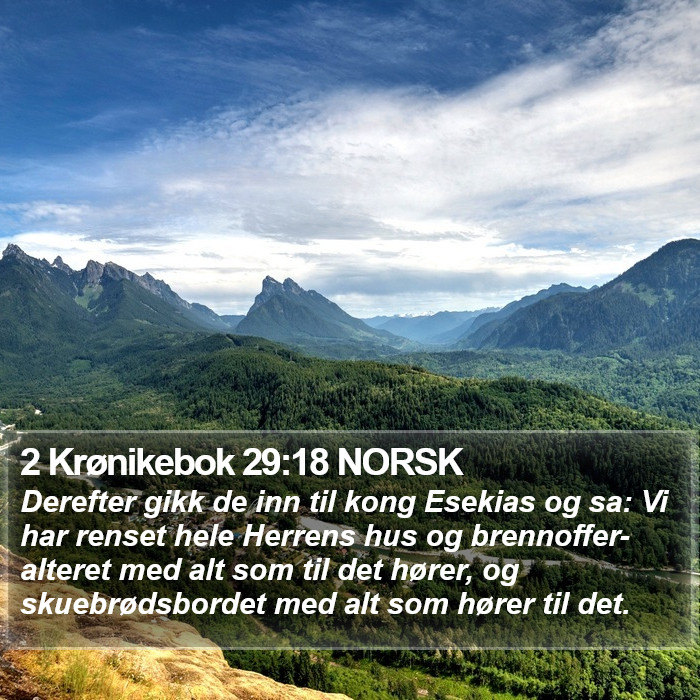 2 Krønikebok 29:18 NORSK Bible Study