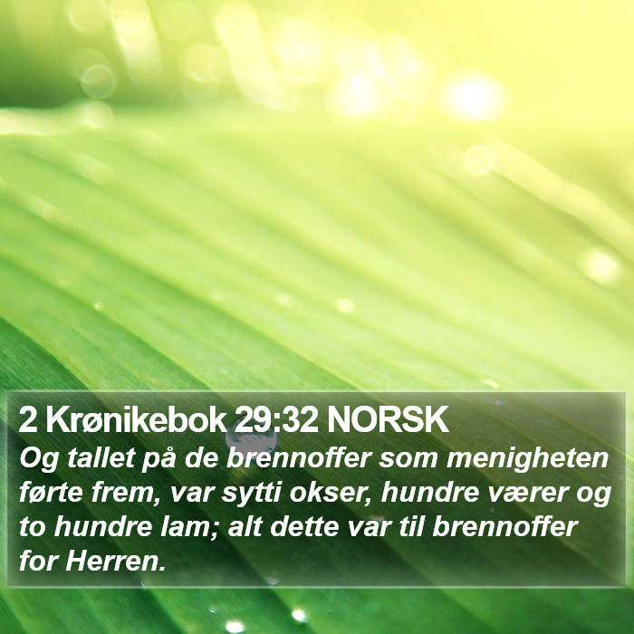 2 Krønikebok 29:32 NORSK Bible Study