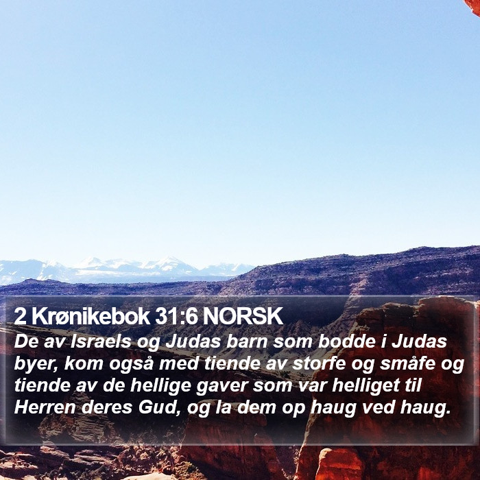 2 Krønikebok 31:6 NORSK Bible Study