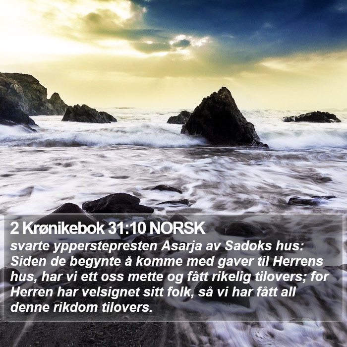 2 Krønikebok 31:10 NORSK Bible Study