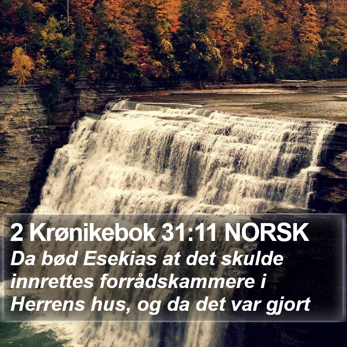 2 Krønikebok 31:11 NORSK Bible Study
