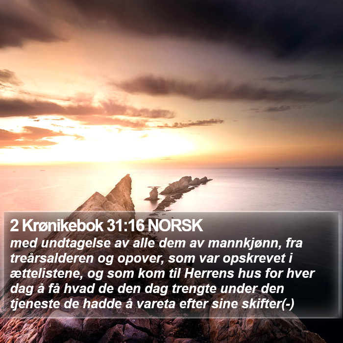 2 Krønikebok 31:16 NORSK Bible Study