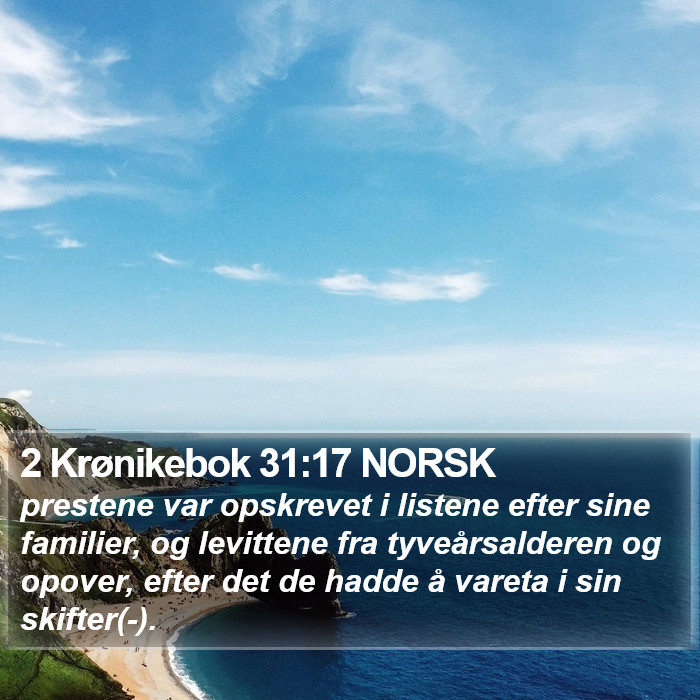 2 Krønikebok 31:17 NORSK Bible Study
