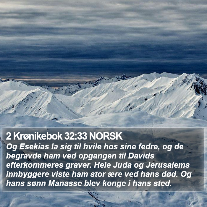 2 Krønikebok 32:33 NORSK Bible Study