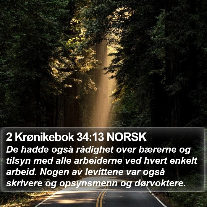 2 Krønikebok 34:13 NORSK Bible Study