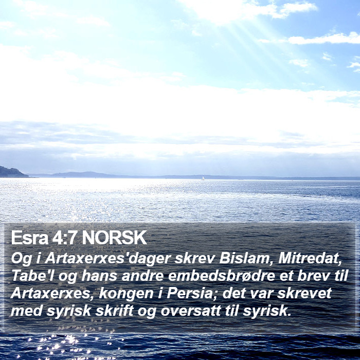 Esra 4:7 NORSK Bible Study