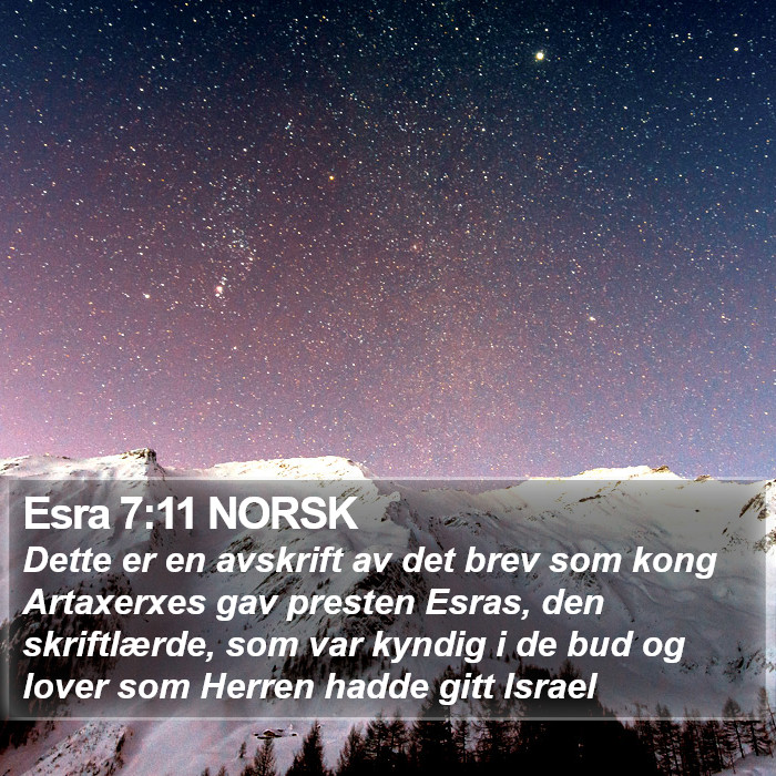 Esra 7:11 NORSK Bible Study