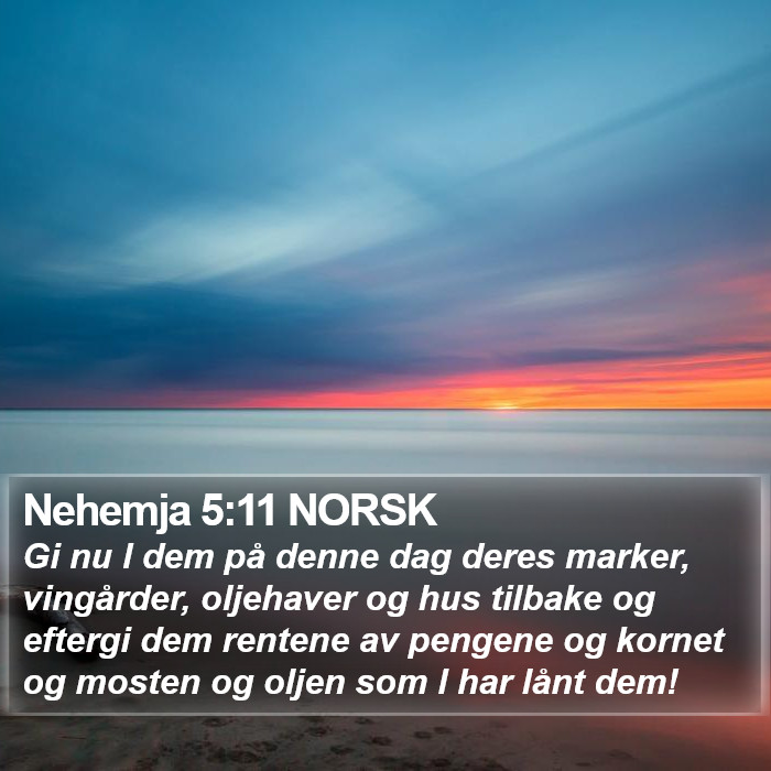 Nehemja 5:11 NORSK Bible Study