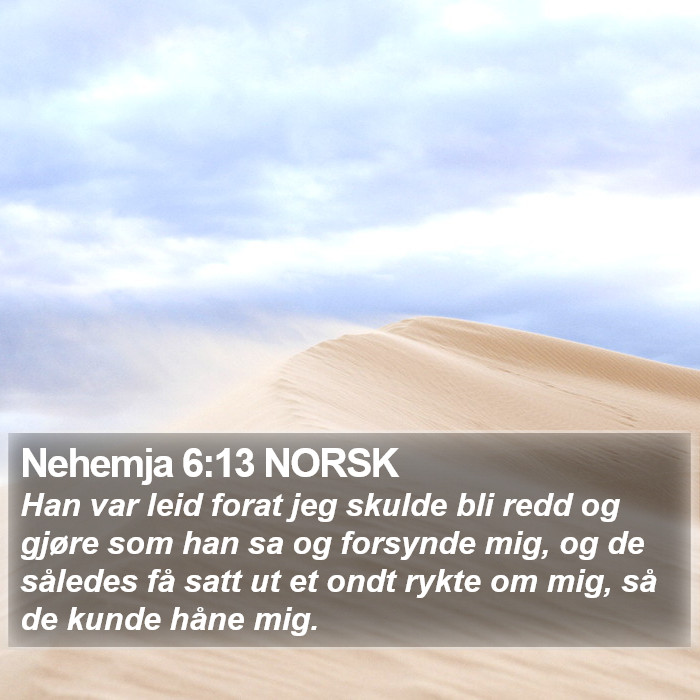 Nehemja 6:13 NORSK Bible Study