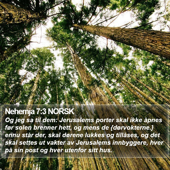 Nehemja 7:3 NORSK Bible Study