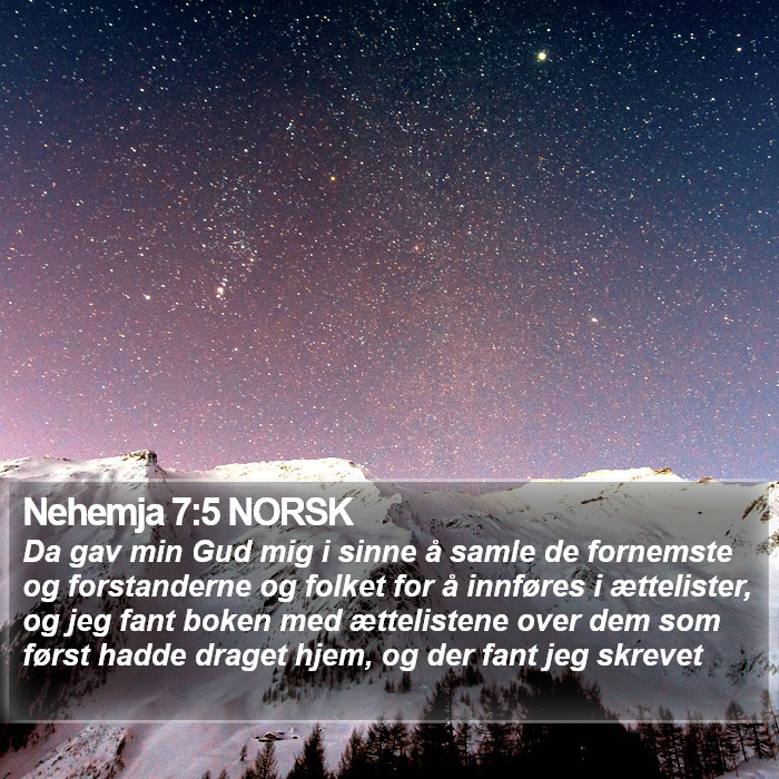 Nehemja 7:5 NORSK Bible Study